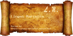 Linges Marietta névjegykártya